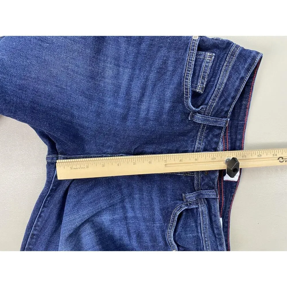 Fran Denim Madison Jeans Womens 30 Dark Wash Mid Rise Straight Stretch 28x31 - Picture 6 of 12